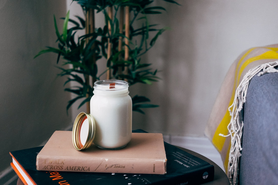 a picture of wax candle on table