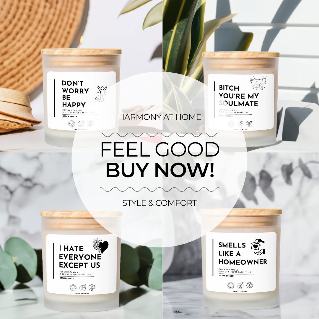 small batch candle shop collection of four hand poured coconut soy apricot wax candles with FSC wood wicks and wooden lids